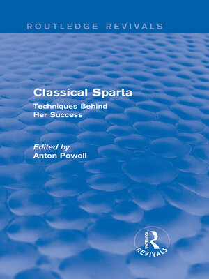 cover image of Classical Sparta (Routledge Revivals)